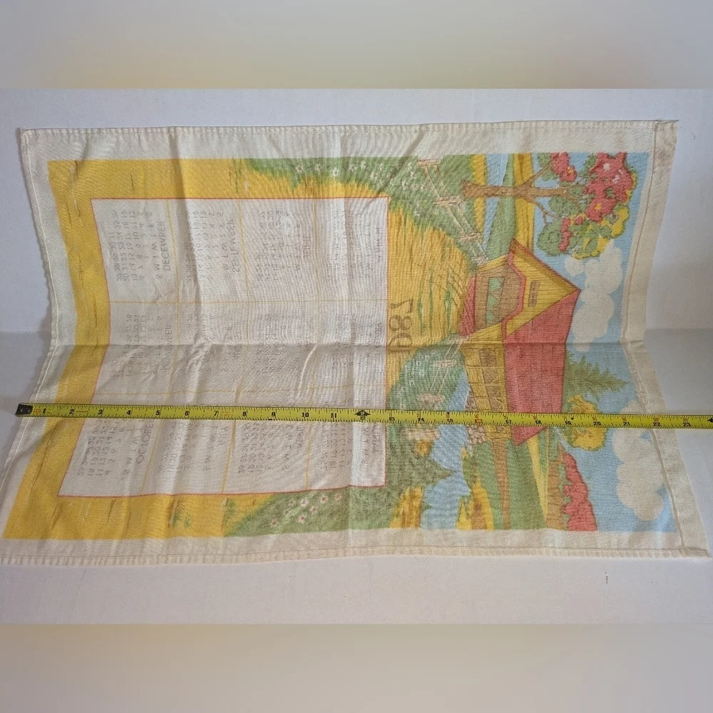 Vintage 1987 calendar towel.